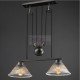 Industrial Pulley double pendant lamp with Edison bulbs 