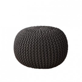 Pouf tabouret coussin tricoté