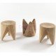 Table d'appoint design J+I ZIG + ZAG bois massif