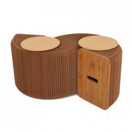 Banc extensible et modulable H42cm en kraft