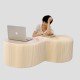 Flexible Expanding Paper bench seats 6p in white