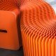 Flexible Expanding Paper bench H42cm in orange