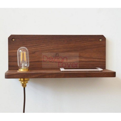 Frame 90 wall lamp with Shelf in walnut