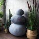 Pouf design rocher galet set de 6pcs