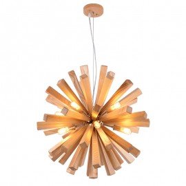 Firework wooden pendant lamp
