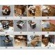 Cowhide Ottoman Cube Stool 