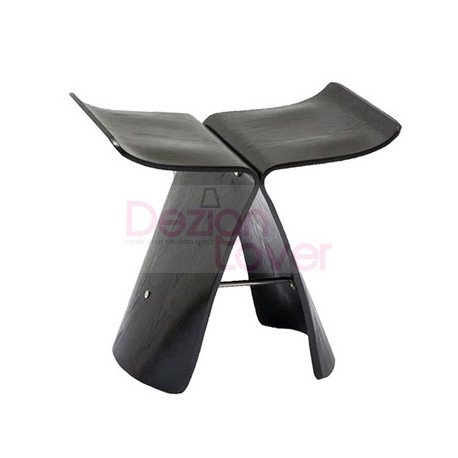Tabouret design style Butterfly Sori Yanagi noir