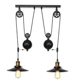 Suspension double design industriel en acier avec Poulie