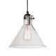 Meridian clear glass funnel Chandelier with Edison bulbs