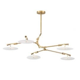 Chandelier LED design Branching Disc 5 lampes