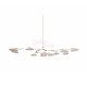 Chandelier LED design Branching Disc 11 lampes