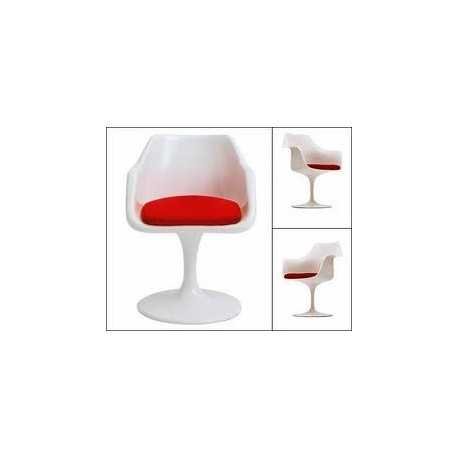 Chaise design Tulip avec accoudoirs en fibre de verre