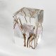 Clear Epoxy Resin Wood Twigs Stump Stool