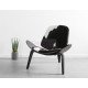 Chaise design Wegner CH07 Shell Cowhide