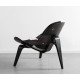 Chaise design Wegner CH07 Shell Cowhide