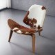 Chaise design Wegner CH07 Shell Cowhide