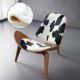 Chaise design Wegner CH07 Shell Cowhide