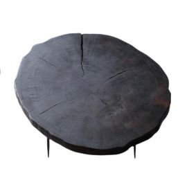 Table Basse en Bois Massif Noir Stomp