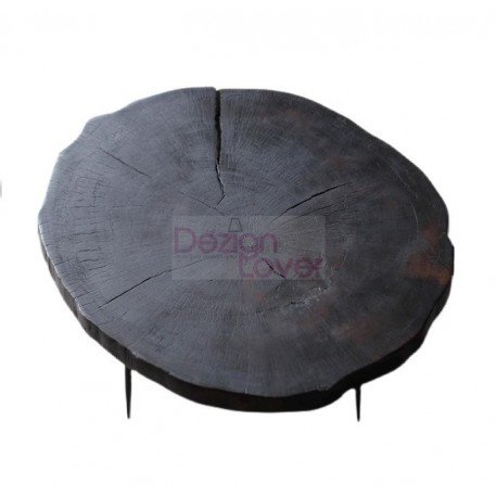 Table Basse en Bois Massif Noir Stomp