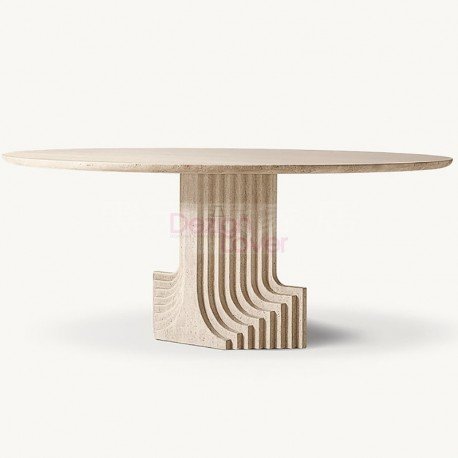 Travertine Argo Dining Table by Carlo Scarpa