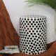 Black and White Spotted Ceramic Garden Stool