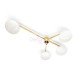 Six Lune Vintage Brass Ceiling lamp 4 globes Angelo Lelii