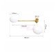 Six Lune Vintage Brass Ceiling lamp 2 globes