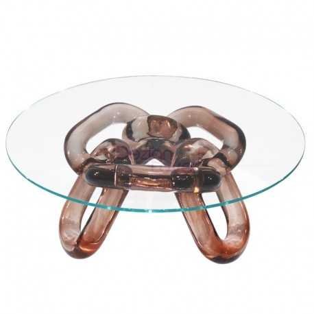 Bracelet Resin Coffee Table with Glass Top