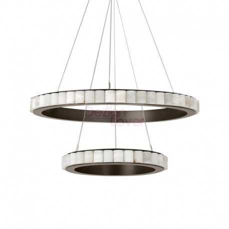 Chandelier en albâtre design Avalon 2 ring