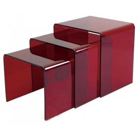 Set de 3 tables gigognes en acrylique