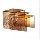 Set de 3 tables gigognes en acrylique avec motif fleur