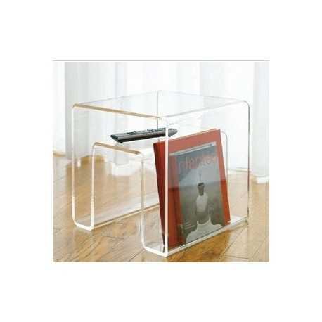 Magazine rack Side table design in acrylic