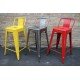 Chaise de bar design Tolix H75cm petit dossier