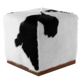 Cowhide Ottoman Cube Stool