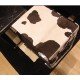 Cowhide Ottoman Cube Stool 