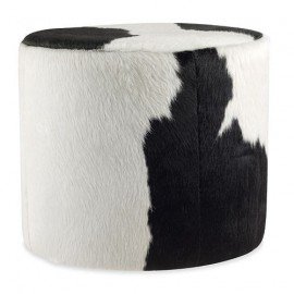 Tabouret Rond Ottomane Peau de vache