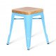 Chaise de bar design Tolix assis en bois 