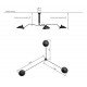 Serge Mouille MCL 3 arms rotating ceiling lamp