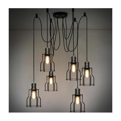 Chandelier design industriel Cage 