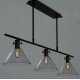 Meridian clear glass funnel Chandelier with Edison bulbs