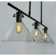 Meridian clear glass funnel Chandelier with Edison bulbs