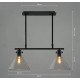 Meridian clear glass funnel Chandelier with Edison bulbs