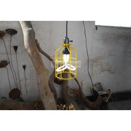 Caged Industrial pendant lamp with plumen bulbs
