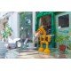 Industrial Iron Pipe table lamp robot with edison bulb 01