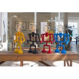 Industrial Iron Pipe table lamp robot with edison bulb 02