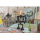 Industrial Iron Pipe table lamp robot with edison bulb 02