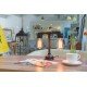 Industrial Iron Pipe table lamp robot with edison bulb 06