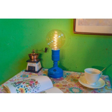 Industrial Iron Pipe table lamp robot with edison bulb 07