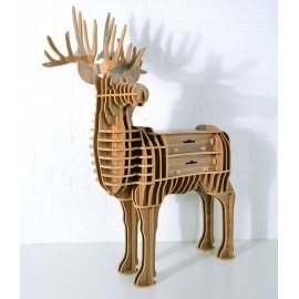 Stag Deer Shaped bookshelf with drawer