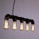 Suspension chandelier design industriel en tube métallique rampe